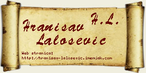 Hranisav Lalošević vizit kartica